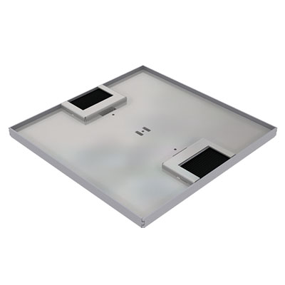 Produktbild DBK 210 052  -  Doppelboden-Auslass DBK 210 inkl. Deckel (SVZ), mit 5mm Vertiefung und 2 Bürstenauslässen
